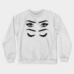 Eyes with long eyelashes and brows Crewneck Sweatshirt